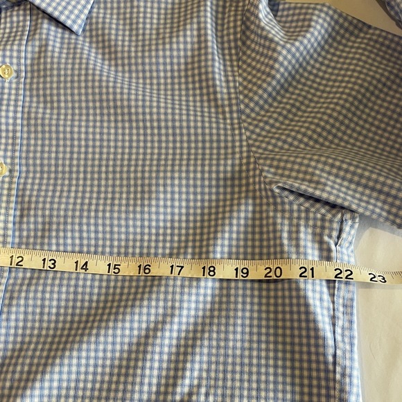 Michael Kors Mens Blue Gingham Non Iron Long Sleeve Dress Shirt Size 15.5 32/33 - Picture 5 of 8